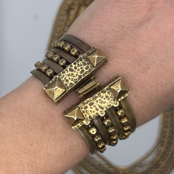 Rock Chic Necklace Bracelet Set Grunge Punk‎ Multistrand Ball Chain Studs - Picture 4 of 6